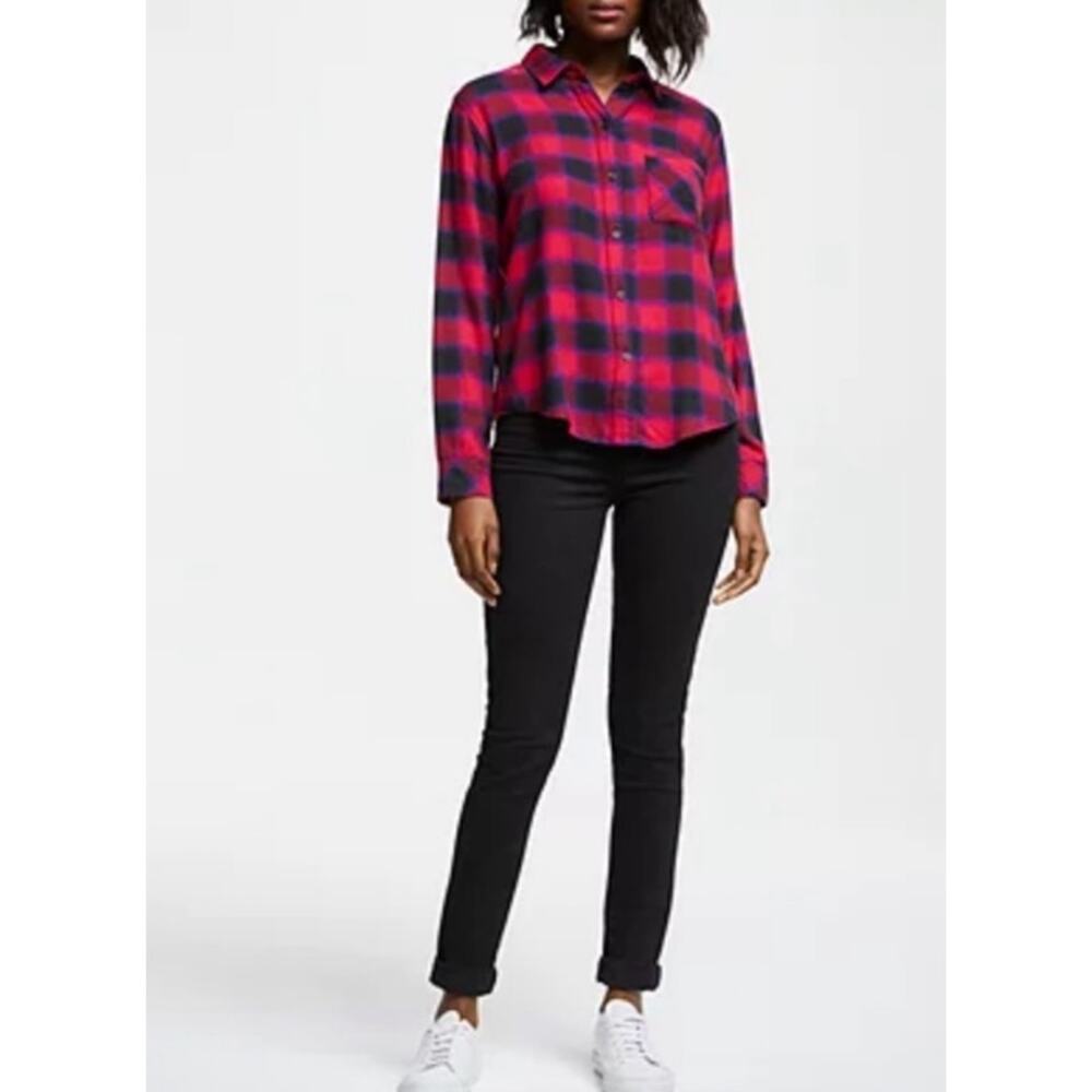 Rails Milo Flannel Button Down Shirt In Black Che… - image 6